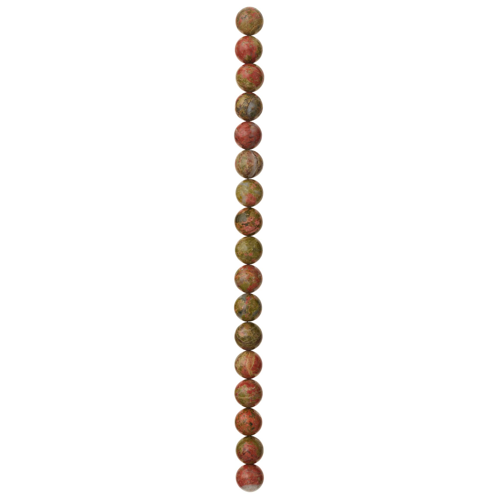Green Unakite Round Beads, 12mm by Bead Landing™